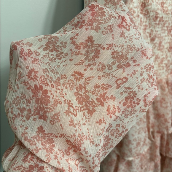 Madden NYC Long Sleeve Pink Tiered Dress - Picture 4 of 7